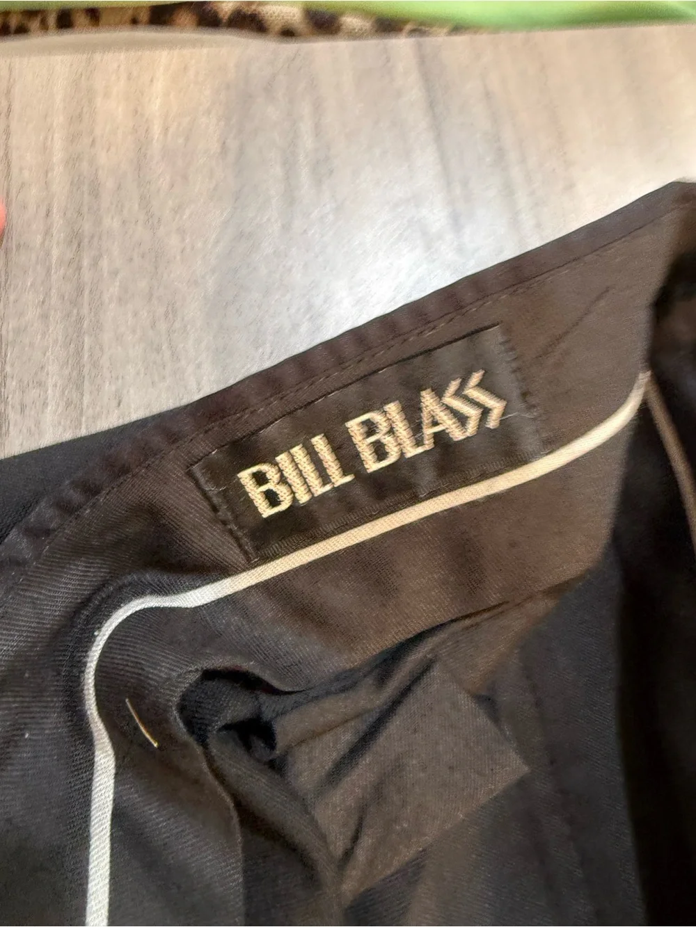 bill blass Black Dress Pants with Contrast Piping Tuxedo Pants